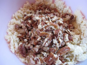 Pecans added to shortbread dough