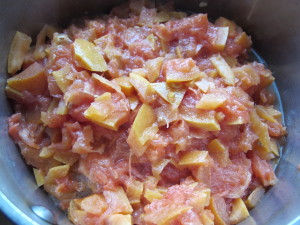 Whole cooked grapefruit chopped 